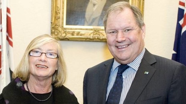 Melbourne City councillor Jackie Watts with former lord mayor Robert Doyle in 2012. 
