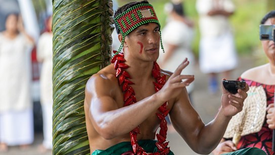 Joseph Suaalii during the saofa’i ceremony that formalised his new honour.