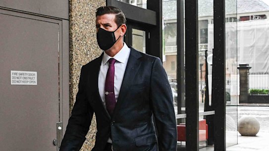 Ben Roberts-Smith arrives at the Federal Court in Sydney on Monday.