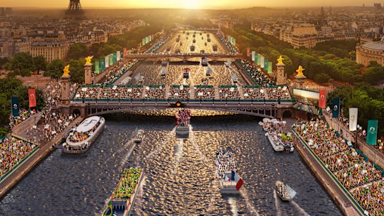 Digital image of what the 2024 Paris Olympics may look like.
