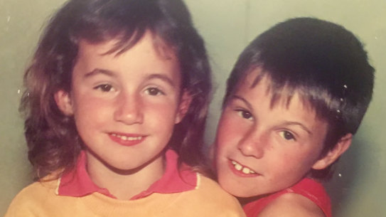 Jessica Maguire with her late brother, Sam, as kids.