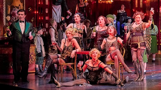 Luke Gabbedy as Marcello, Rachelle Durkin as Musetta, David Parkin as Colline, Olivia Cranwell as Mimì, Kang Wang as Rodolfo, Shane Lowrencev as Schaunard and the Opera Australia Chorus.