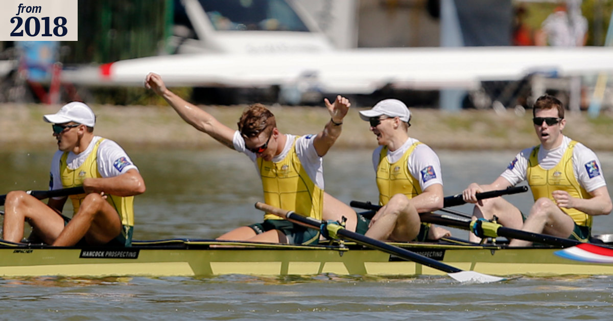 Australian men's four win back-to-back World Rowing gold