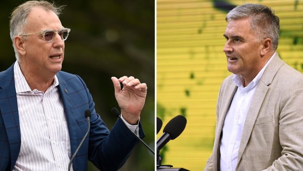 Mark Stockwell (left) and Ian Chesterman are battling to replace John Coates as AOC president.
