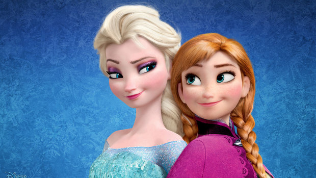 Elsa and Anna from the film Frozen.