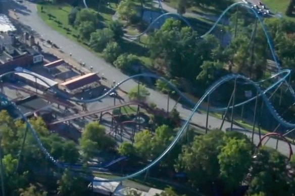 The Goliath roller coaster on Monday.