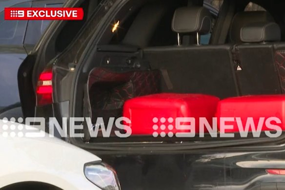 Two jerrycans were found in the rear of the vehicle.