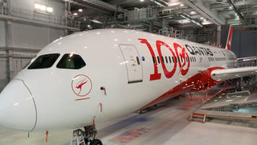 The first Sunrise test flight will be operated with a brand new 787 Dreamliner (pictured). The jet has a special livery marking Qantas' 100th year of operation.