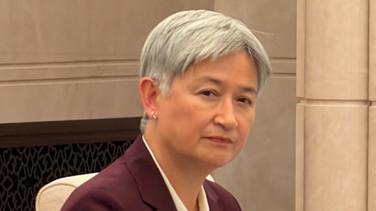 Foreign Minister Penny Wong in the Great Hall of the People in Beijing 