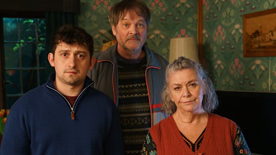 Craig Roberts (left), Mark Heap and Dawn French in Can You Keep A Secret?
