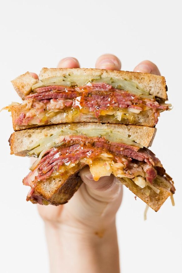 Beef and pickle toastie.
