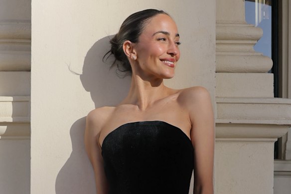 Abbey Gelmi wearing two of her favourite labels, Effie Kats and Lana Wilkinson shoes.