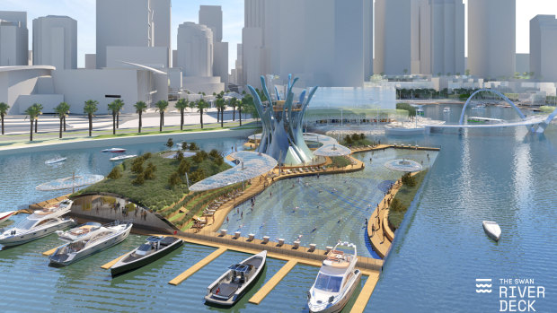 The Swan River Deck proposal has a huge swimming pool filled with filtered river water.