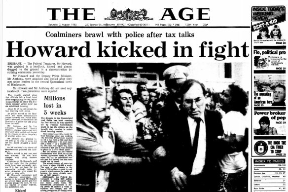 Front page of The Age on August 2, 1980.