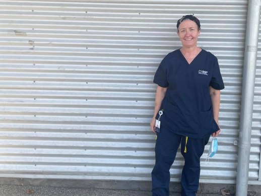 Nurse Maree Morphett, at Shepparton Showgrounds vaccination centre.