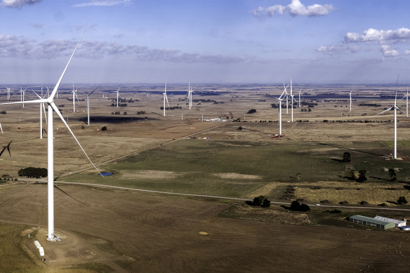 The Stockyard Hill wind farm near Ballarat in Victoria.