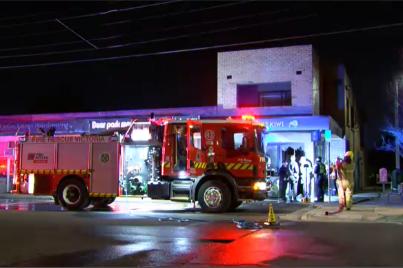 Firefighters at the scene of one of the Deer Park fires.