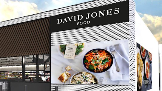 An artist's impression of a David Jones-branded BP store.