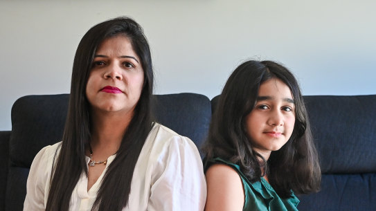 Victorian board member of the Australian Parents Council Bhavika Unnadkat and daughter Shirshti.
