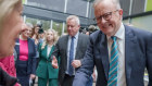 Anthony Albanese on the hustings in Tasmania on Wednesday