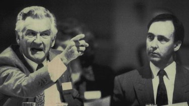 "Clever country": Then PM Bob Hawke with his deputy Paul Keating in 1990.