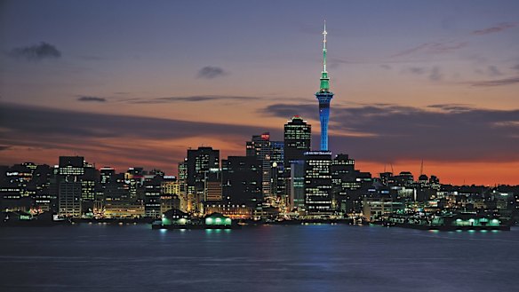 The city skyline and harbour of Auckland, New Zealand’s biggest city.