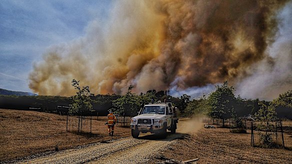 The Bunyip State Park fire near Gembrook.