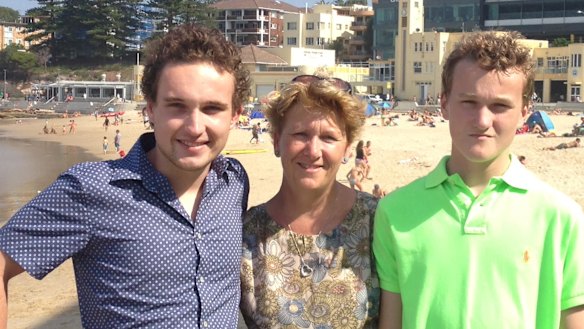 Lianne Lewis and her boys Ethan (left) and Declan.