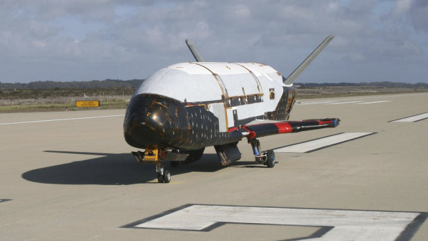 This June 2009 photo provided by the U.S. Air Force via NASA shows the X-37B Orbital Test Vehicle at Vandenberg Air Force Base, California. 
