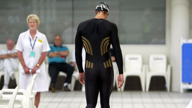 Ian Thorpe after being disqualified in the heats of the men’s 400m freestyle at Australia’s Olympic trials in 2004.