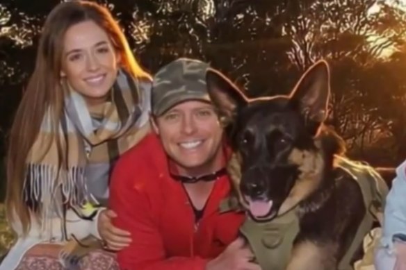 Arnie and his owners, before the dog was found dead in the McKeowns’ ute.