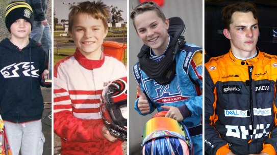 Oscar Piastri through the years, as he prepares to make his Formula 1 grand prix debut for McLaren in the 2023 season opener in Bahrain.