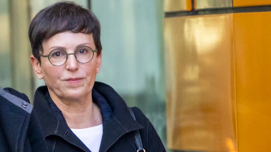 Sophie Galaise (right) former managing director of the MSO, leaving the Federal Court.