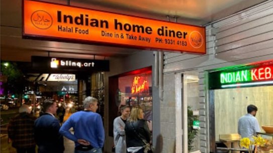Popular late-night diner: Indian Home Diner on Oxford Street, Paddington.