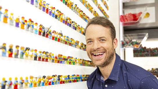 Hamish Blake, host of LEGO Masters, one of the shows that has helped propel Nine to victory in 2019.