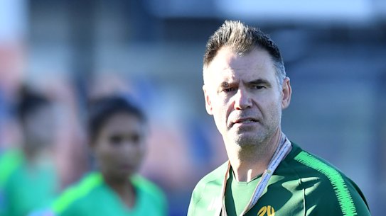 New gaffer on board: Matildas coach Ante Milicic at training in Brisbane on Saturday.