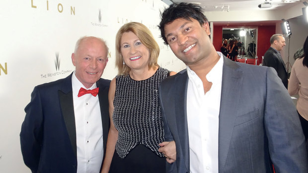 John, Sue and Saroo Brierley at the premier of Lion at MoMA in New York in 2016.