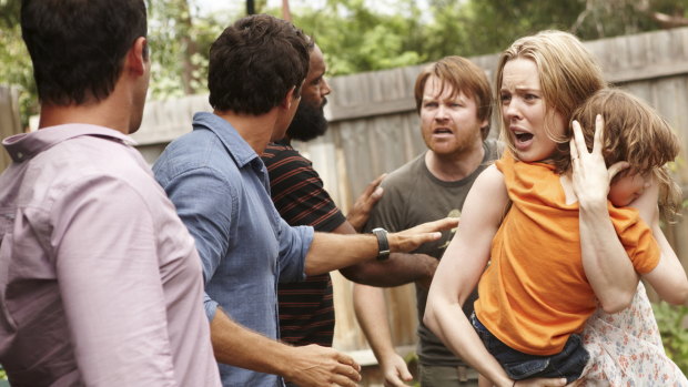 A scene from ABC miniseries The Slap, based on the bestselling book and starring Melissa George.