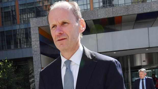 ANZ chief executive Shayne Elliott leaves the royal commission on Thursday. 