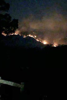 The ridge line on Jim Tait's property in the early hours of Sunday morning.