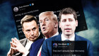 At loggerheads over AI: Elon Musk and OpenAI CEO Sam Altman.