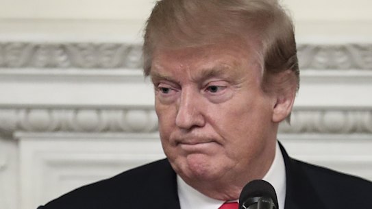 U.S. President Donald Trump gestures while speaking during a National Association of Attorneys General event in the State Dining Room of the White House in Washington, D.C., U.S., on Monday, March 4, 2019. The world's two largest economies are nearing the finish line on a trade deal that could be signed by President Trump and his Chinese counterpart Xi Jinping as early as this month. Photographer: Oliver Contreras/Pool via Bloomberg