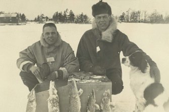 Ice fishing for pike in New Jersey.