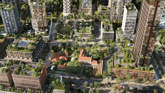 The masterplan puts up to 30,000 residents into Sydney Olympic Park.