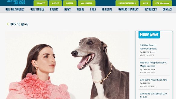 Olympic canoeist Jess Fox is a volunteer ambassador for GAP, with her rescue greyhound PINK.