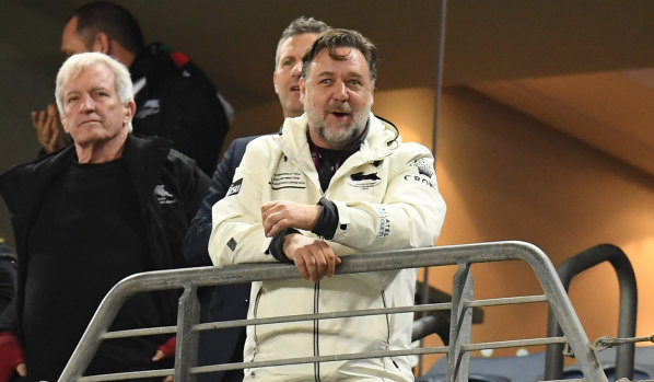 Proud Rabbitohs man: Co-owner Russell Crowe.