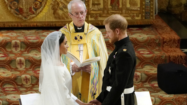 The Duke and Duchess of Sussex during the ceremony.