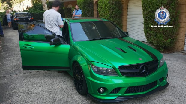 Police seized a green Mercedes sedan from a Kogarah garage about 4pm on Tuesday.
