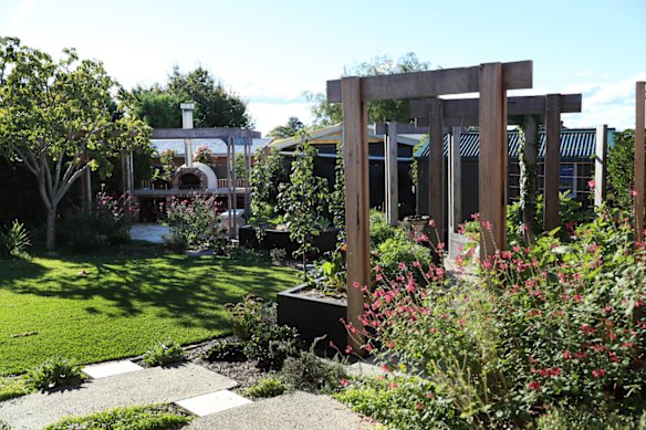 The Five Dock Garden has a round lawn, off which various parts of the garden sit.