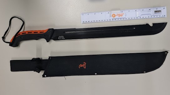 Weapons seized during the raids.